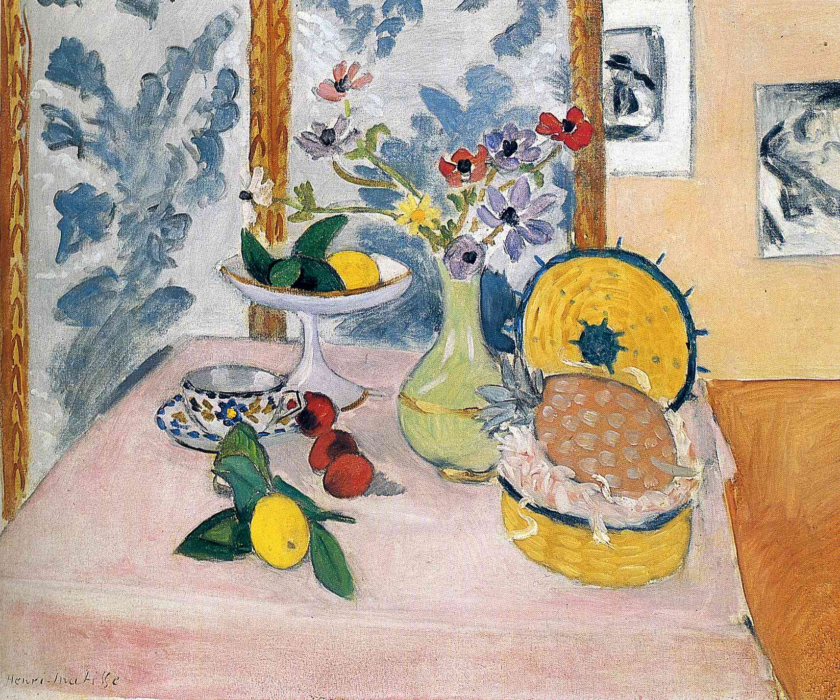 Henri Matisse - Still Life with Pineapples, Fruit Bowl, Fruit, Vase of Anemones 1940